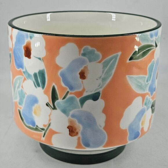 Anthropologie Maggie Stephenson Floral Planter Happiness Blooms Pot Ceramic